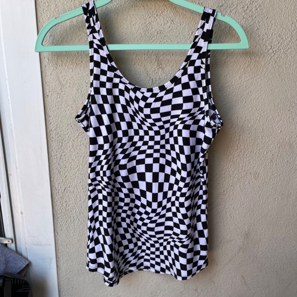 black and white stripe fitted tank top Small Medium - Picture 2 of 3